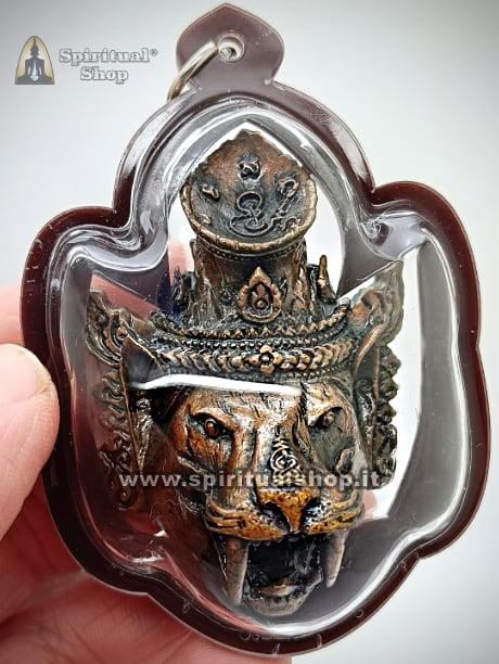 Talismano Thailandese Maschera Ruesi trasformazione GRAND TIGER Favoloso per ATTRARRE SOLDI, SUCCESSO, LAVORO, POTERE. BENEDETTO dal Monaco Tempio Wat Bang Phra*