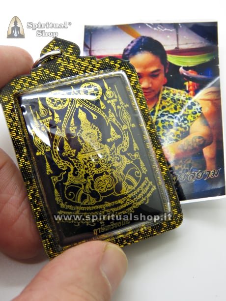 Talismano Thailandese RAHU MOKLOK FULL YANTS Specifico per GROSSE VINCITE (Giochi, Scommesse, Gratta e Vinci, Lotto...) con Magnifico PHA YANTS ROSSO in Regalo (Unico Pezzo)*