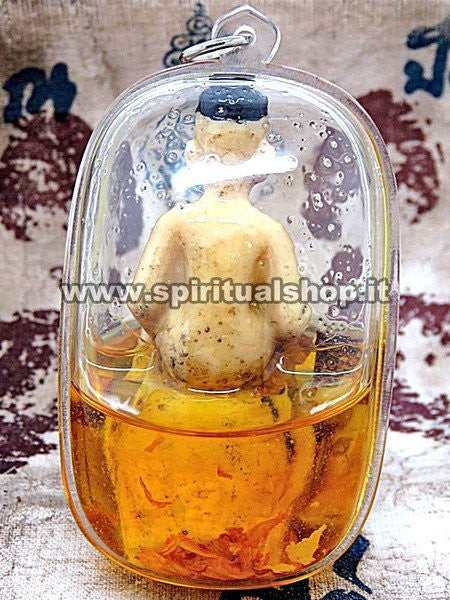 Maestoso e Grosso Amuleto Cambogiano Thai Attrazione Magnetismo Protezione* Takrut e con doppio Olio speciale!