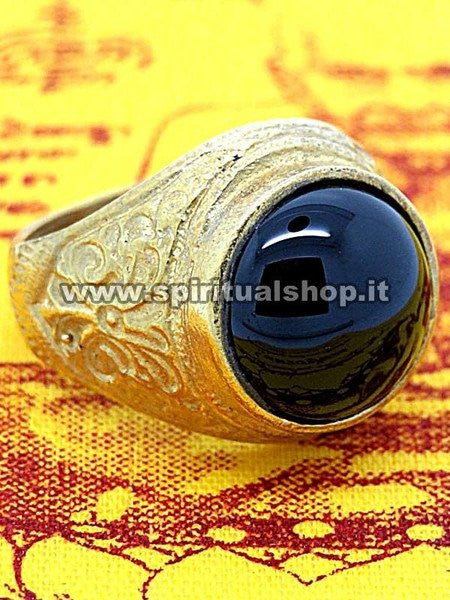 Stupendo Anello Unisex (1 Misure Rimasta Disponibile) in Vero Lek Nam Pee con Tela Monaco Luang Phor Thuad (Spedizione OMAGGIO!) Rimasto Ultimo pezzo!