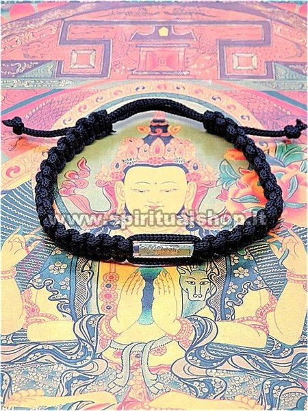 Introvabile Bracciale Buddista Sai Sin Colore NERO con Takrut utilizzato dai Buddisti per PROTEZIONE e PORTAFORTUNA*