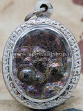 Lek Lai Grezzo Qualità RARISSIMA 'RAINBOW' Nella versione ancora più RARA PURPLE !!! incastonato in Amuleto Acciaio (Rif. LRAINBOW12) 42x30mm APPENA ARRIVATO!