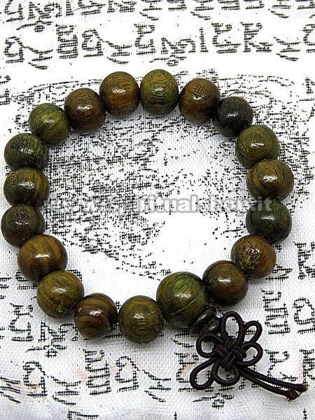 Bracciale Mala Portafortuna legno di Sandalo Benedetto dai Monaci + Tela Sacra in Regalo