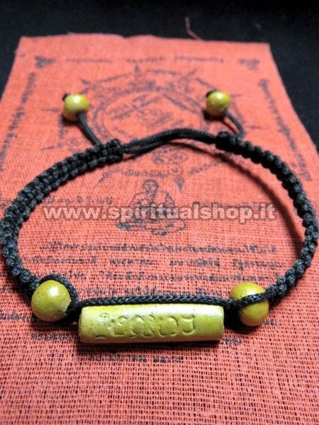 Buddha Bracciali Buddisti fatti di vero Lek Nam Pee con Stoffa del Tempio