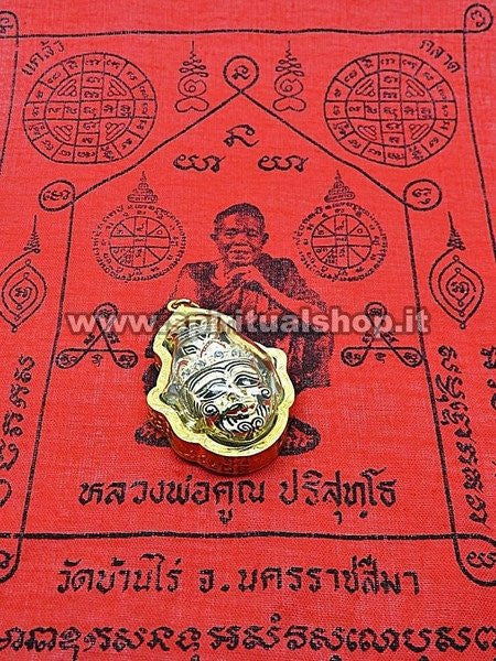 Attrarre Soldi Talismano Maschera di Ruesi con Zirconi Magia Thailandese + Mantra per Attivarla