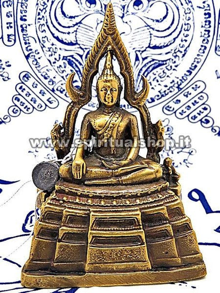 Statua Buddha Chinnaraj GROSSA in Ottone Energizzata da Monaci con certificato Min. Beni Culturali Thailandese!