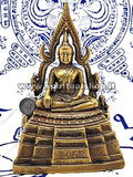 Statua Buddha Chinnaraj GROSSA in Ottone Energizzata da Monaci con certificato Min. Beni Culturali Thailandese!