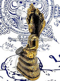 Statua Buddha Naga in Ottone Energizzata da Monaci con certificato Min. Beni Culturali Thailandese!
