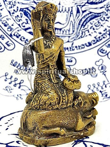 Statua della Dea Nang Kwak Portatrice di Soldi e Ricchezze* in Ottone Energizzata da Monaci con certificato Min. Beni Culturali Thailandese!