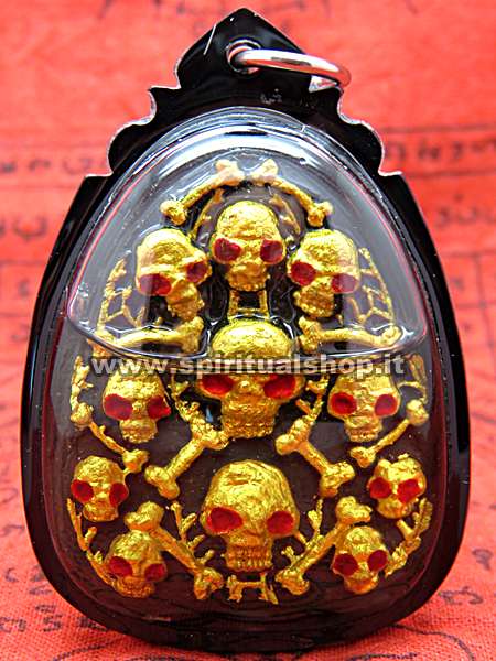 Amuleto Necromantico 11 Teschi POTENTISSIMO LAVORO & Entrate MONETARIE $oldi Con VESTE del MONACO. Unico Pezzo!*