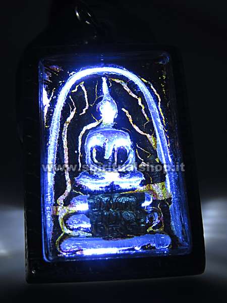 Amuleto Thailandese Kraw Somdej CRYSTAL BLUE Fortuna Protezione Ricchezza (Unico Pezzo)*