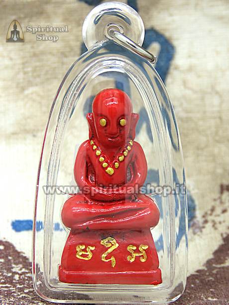 AMULETO THAILANDESE "MONACO ROSSO" POTENTISSIMO (DENARO, GIOCO, SESSO, AMORE, POTERE, PROTEZIONE) Firmato dal Monaco UNICO PEZZO!*