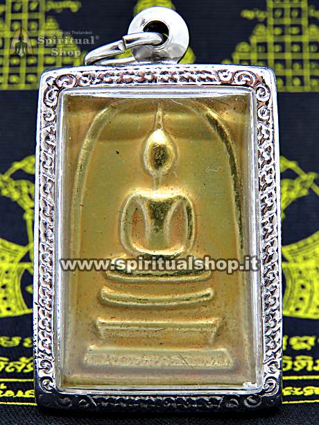 Amuleto Thailandese SUPER SOMDEJ DORATO con le ANTICHE PREGHIERE SACRE MAGICHE per PROTEZIONE PORTAFORTUNA e BENESSERE ECONOMICO con TEMPLE BOX (UNICO PEZZO)*