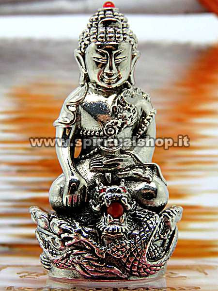 Statuina Buddha sul Dragone Alato forgiata con i metalli Sacri Collectors Limited Edition e Temple Box! ULTIMO PEZZO AL MONDO!
