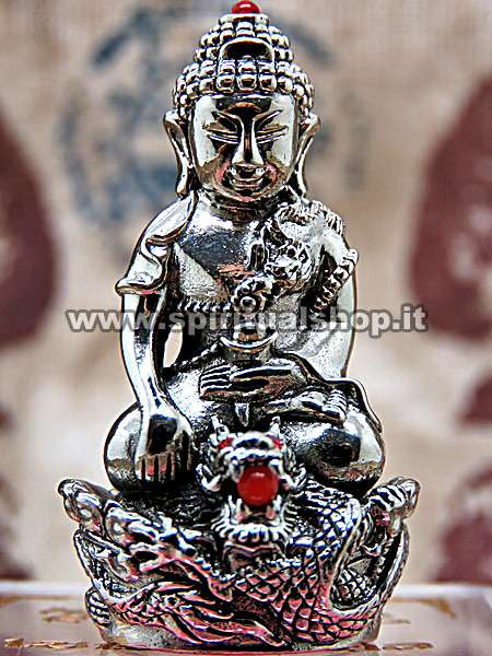 Statuina Buddha sul Dragone Alato forgiata con i metalli Sacri Collectors Limited Edition e Temple Box! ULTIMO PEZZO AL MONDO!