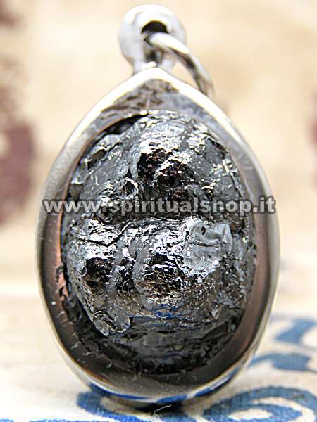 LEK LAI Talismano Grezzo Qualità 'Kod Koth' in Amuleto Acciaio (Rif. LL11) 41x24mm
