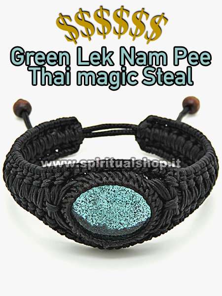 Amuleto Bracciale in vero Green Lek Nam Pee per Attrazione Denaro e Ricchezza* 1a Volta in Italia Stupendo!