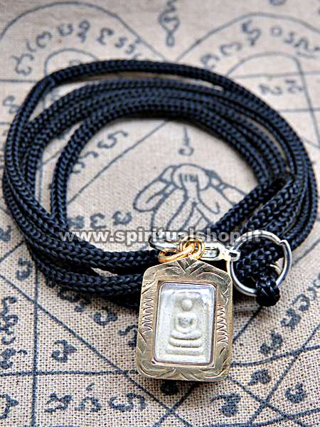 Amuleto Mini Phra Somdej PORTAFORTUNA dal Tempio Wat Bang Phra + Collana in Regalo*