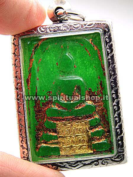 Amuleto somdej in Giada Verde