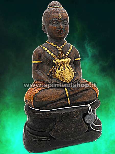 MAGNIFICA Statua Kuman Thong della GRANDE RICCHEZZA con Certificato Beni Culturali Thailandese e Foglia d'oro del Monaco. UNICO PEZZO!