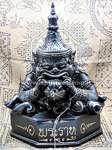 POTENTE Statua DIO RAHU ! (Dio della RICCHEZZA) interamente in Metallo dal Tempio + Cert. Min. Beni Thailandese guarda le mie foto al Tempio*