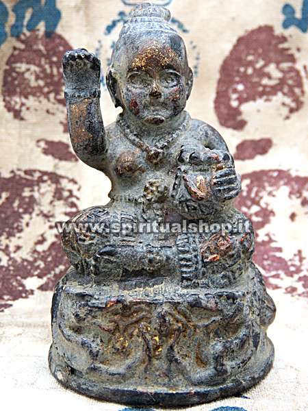 Statuina Guman in Posa Dea Nang Kwak Metallo Propriziatrice Guadagni & Ricchezza per Ambienti Casa o Lavoro (ultimo pezzo rimasto)*