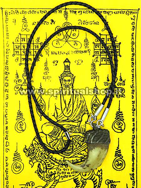 ARTIGLIO della TIGRE Amuleto del Tempio di Wat Bang Phra con collana in PELLE per PROTEZIONE e FORTUNA nella Vita!*